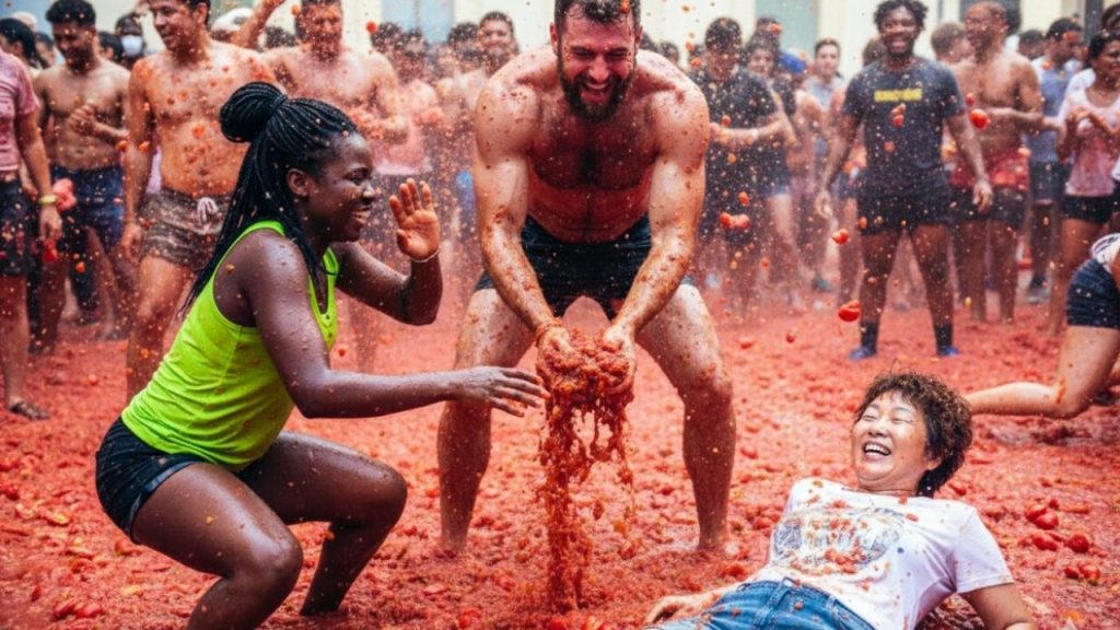 How many tomatoes are used at La Tomatina How many tomatoes are used at la tomatina featuring a mess of tomatoes right on the middle of the tomato fight