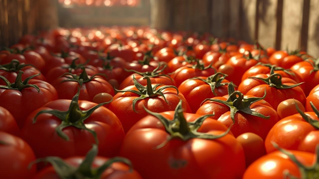 How Many Tomatoes Are Used at La Tomatina featuring a street full of tomatoes.